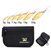 Kylebooker Borsa per esche da pesca con esca per cucchiaio in metallo da 5 g 7,5 g 10 g 15 g 20 g
